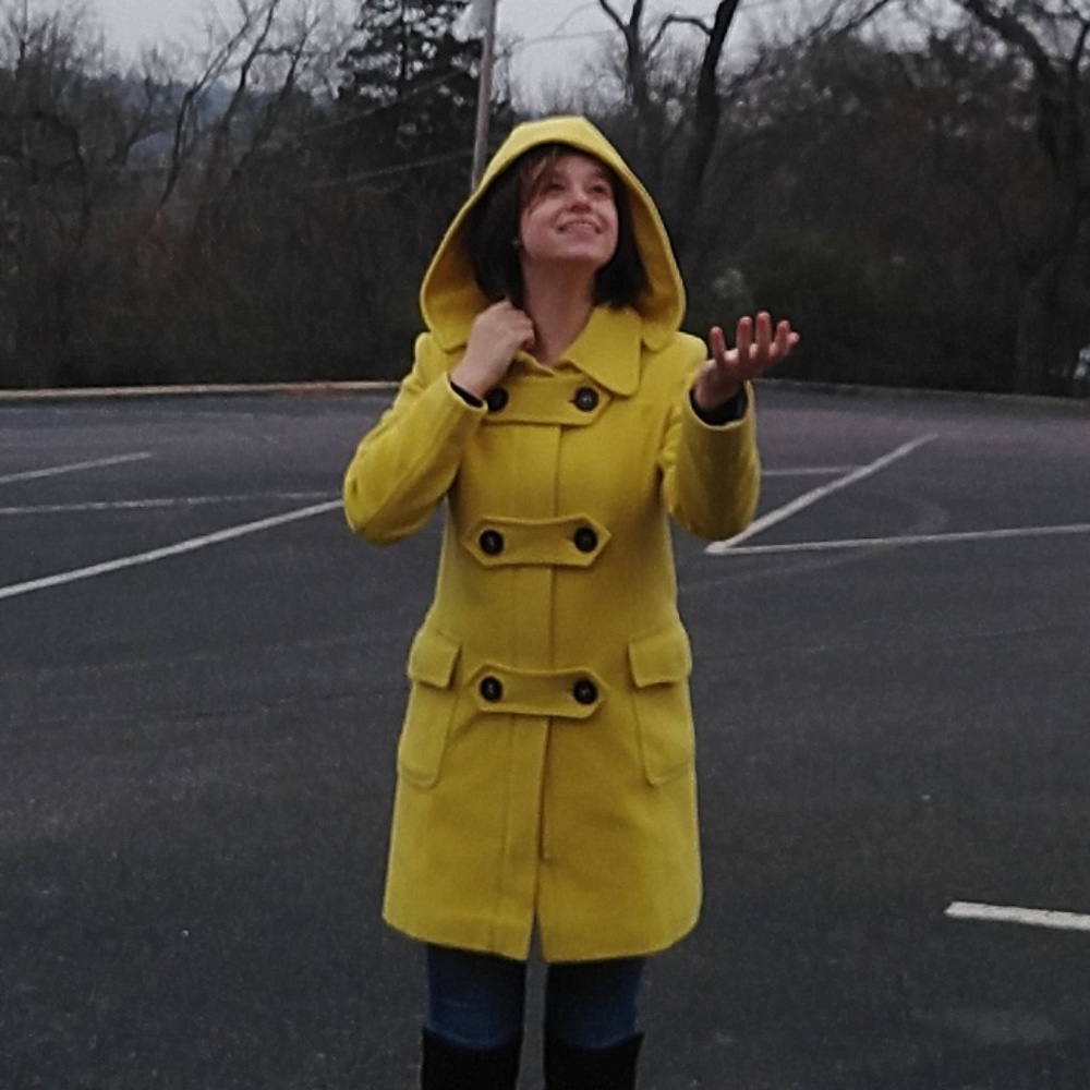 🌻TOMMY HILFIGER YELLOW VINTAGE PEACOAT